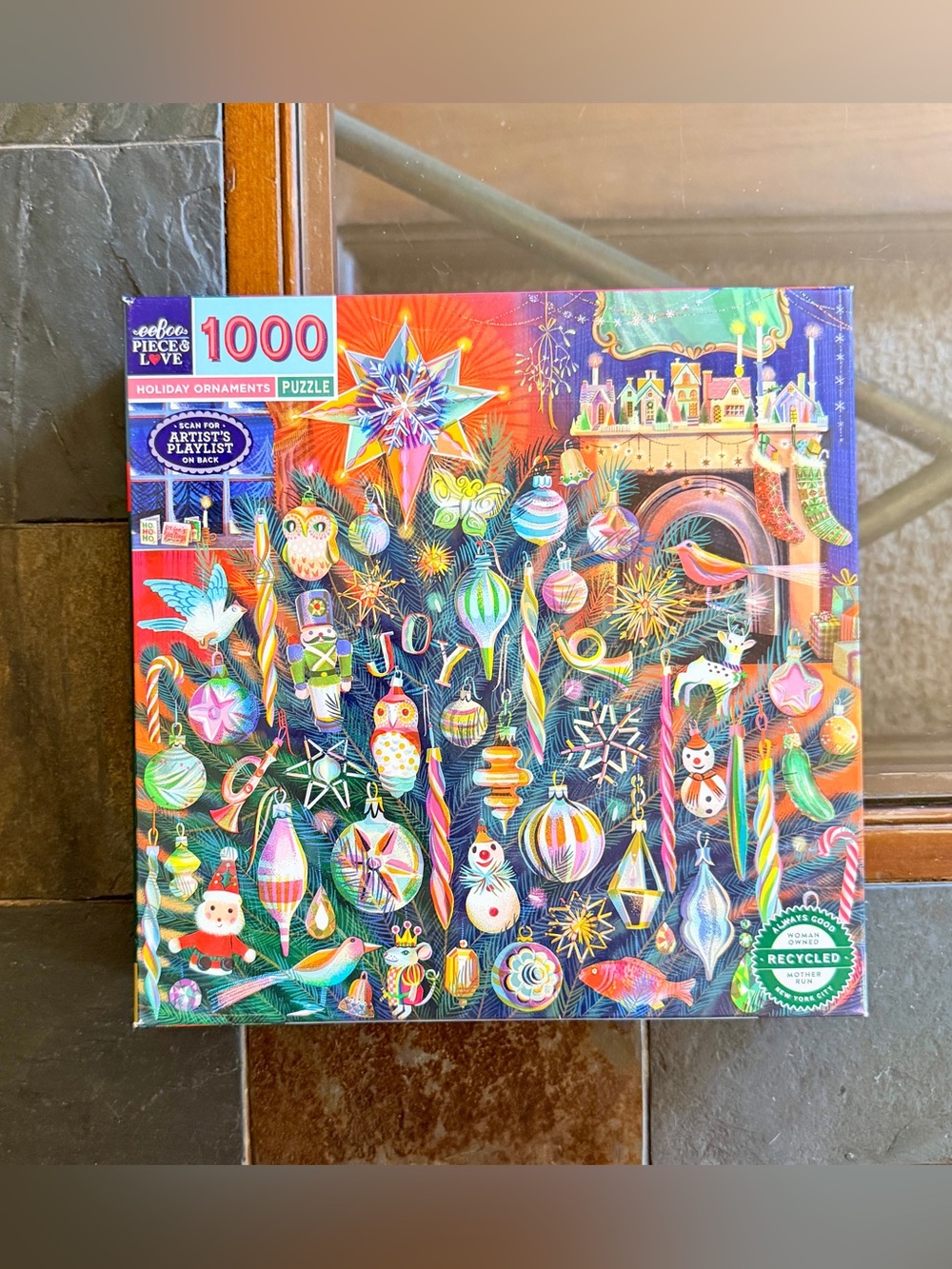 Holiday Ornaments 1000 Piece Puzzle by eeBoo